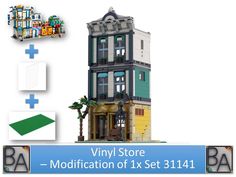 Vinyl Store - Modification of Set 31141 Vinyl Store, Lego News, Building Instructions, Vinyl Music, Three Floor