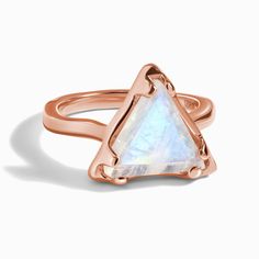 Moonstone Ring - Trinity Trinity Ring, Triangle Ring, Gem Diamonds, Lock Necklace, Moonstone Stone, Step Cut, Moon Magic, Moonstone Necklace, Unique Gemstones