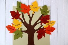 a family tree made out of paper with leaves