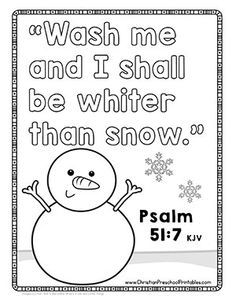 a coloring page with the words, wash me and i shall be winter than snow