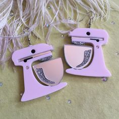 Kitchenaid Mixer Earrings, Plastic Jewelry, Laser Cut Acrylic - Etsy Deprivation Tank, Shrinky Dink Earrings, Candy Pastel, Glowforge Projects, Sensory Deprivation, Sing A Song, Kitchenaid Mixer, Laser Art, Make Up Brush