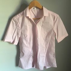 Nwt Doublju Baby Pink Short Sleeve Button Down Shirt Size: Medium Pink Top Party Outfit, Classic Pink Collared Top, Classic Pink Tops With Collared Neckline, Short Sleeve Shirt With Button Closure For Office, Short Sleeve Office Shirt With Button Closure, Office Shirt With Button Closure And Short Sleeves, Office Short Sleeve Shirt With Button Closure, Pink Fitted Short Sleeve Shirt, Short Sleeve Office Top With Button Closure