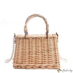 Bird in Bag - Rattan basket basket seaside beach vacation rattan lace fashion handbag crossbody bag Purse Holder, Seaside Beach, Cell Phone Purse, Details Pictures, Street Trends, Rattan Basket, Phone Purse, Business Bag, Word Wrap