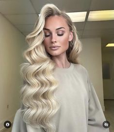 Blonde Wedding Hair, Long Hair Waves, Hollywood Waves, Hair Upstyles