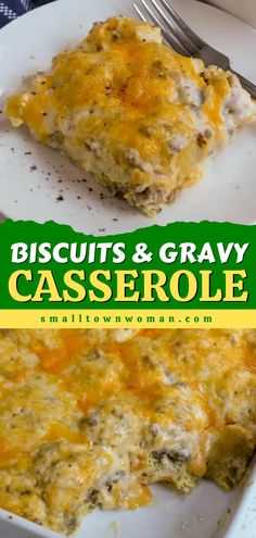 Here's an Easter morning breakfast you can make ahead! Loaded with eggs, sausage, and cheese, this Biscuits and Gravy Casserole is the BEST. You'll want this breakfast casserole on your Mother's Day brunch recipes, too! White Sausage Gravy, Casserole With Biscuits, Egg Bake Recipe, Sausage Egg Bake, Best Biscuits And Gravy, Gravy Casserole, White Sausage, Breakfast Casserole With Biscuits, Biscuits And Gravy Casserole