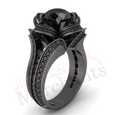 a black diamond ring with the words usawel on it