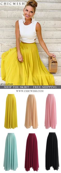 Free Shipping & Easy Return. Up to 30% Off. Timeless Favorite Chiffon Maxi Skirt and A Fan of Bowknot Crop Top. @thesunnyblonde #outfit #clothing #womenfashion #fashion #summeroutfit #casualoutift #outfitidea #skirt #alineskirt #maxiskirt #datingoutfit #partyskirt #chiffonskirt Chiffon Skirt And Top, Elegant Spring Maxi Skirt With Pleated Hem, Spring Evening Pleated Maxi Skirt, Pastel Maxi Skirt, Bohemian Pleated Chiffon Maxi Skirt, Bohemian Chiffon Pleated Maxi Skirt, Summer Chiffon Pleated Maxi Skirt, Rok Outfit, Chiffon Maxi Skirt