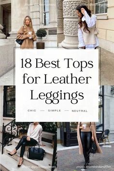 Leather Leggings Outfit Night Going Out, Leather Leggings Outfit Casual, Leather Leggings Outfit Fall, Leather Leggings Outfit Night, Leather Leggings Outfit Winter, What To Wear With Leather Leggings, Black Leather Leggings Outfit, Taupe Leather Jacket, Faux Leather Pants Outfit