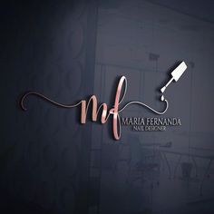 the logo for an interior decorating company, mf maria fernandaa nail designer