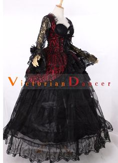 18th Century Victorian Lolita Masquerade Gown schwarz Vampire Gothic Lace Dress     Condition: Brand New   Color: amp;nbsp; As Picture   Material: Brocade/Lace/Voile   Silhouette: Ball Gown   Sleeve Length: Long Sleeve   Dresses Length:Floor-Length   Neckline: Square Collar   Decoration: Lace   Style: Vintage   Includes: Dress Gothic Corset Dress For Halloween, Black Overbust Costume For Costume Party, Gothic Victorian Fitted Floor-length Dress, Gothic Victorian Floor-length Fitted Dress, Fitted Floor-length Gothic Victorian Dress, Fitted Gothic Victorian Ball Gown Dress, Black Corset Dress For Halloween Costume Party, Black Overbust Halloween Costume, Gothic Victorian Ball Gown For Costume Party