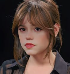 Jenna Ortega Hair Long Bangs, Bangs For Round Face, Hair Inspiration Long, Front Hair Styles