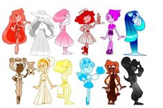 an image of cartoon characters in different poses