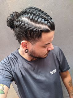 Men Long Hair Braids Hairstyles, Nordic Braids For Men, Nordic Braids, Long Hair Braided Hairstyles, Sebastian Hair, Mustache And Goatee, Taper Fade Curly Hair, Caesar Haircut