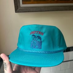 The Smiths New Trucker Style Rope Hat Rare Green Blue Red Perfect Condition Rare Blue Flat Bill Hats For Spring, Blue Retro Adjustable Hats, Retro Adjustable Blue Hats, Adjustable Retro Blue Hats, Retro Blue Hat With Flat Brim, Retro Blue 5-panel Hat, Blue Retro Flat Brim Hat, Retro Blue Flat Brim Hat, Retro Blue Hat For Spring