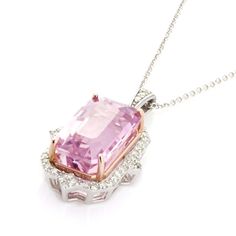 Indulge in the mesmerizing allure of this 8.51 Cts Kunzite and White Diamond Pendant. Crafted in 14K two tone, this exquisite piece showcases a stunning kunzite gemstone that radiates a captivating sparkle. Adorned with white diamonds, this pendant exudes timeless elegance and is a perfect addition to any jewelry collection. Pink Diamond Gemstones With Accents, Luxury Pink Gemstones For Gift, Luxury Pink Morganite Jewelry, Luxury Morganite Jewelry In White Gold, Luxury White Gold Morganite Jewelry, Exquisite Pink Morganite Jewelry, Elegant Pink Gemstones With Accents, Exquisite Formal Morganite Jewelry, Luxury Morganite Gemstone Jewelry