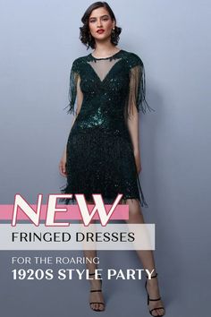 Brand new fringed dresses for the roaring 1920s style party outfits, prom party or party night Dresses Fits, Roaring 20s Dresses, Roaring 1920s, 20s Dresses, Flapper Style Dresses, Fringe Flapper Dress, 1920s Style, Flapper Style, Roaring 20s