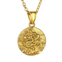 PRICES MAY VARY. 🐉This Chinese zodiac necklace, 2024 is the year of dragon, By wearing this dragon necklace, your luck may greatly be improved in all aspects. 📌MATERIALS: This Coin medallion necklace with carved Chinese zodiac animal patterns.crafted in stainless steel and 5 times plated with 18 Karat Gold, Stainless steel jewelry will never tarnish or fade away. Stainless steel is also a great choice for someone whose skin is sensitive to metal. Also, it will not turn your skin green or any o Gold Coin Pendant Jewelry For Gift, Gold Coin Necklace With Zodiac Sign, Gold Plated Coin Pendant Jewelry Gift, Gold Clavicle Chain Jewelry As A Gift, Zodiac Sign Pendant Jewelry Gift, Gold Jewelry With Adjustable Chain For Gifts, Gold Tarnish Resistant Jewelry For Birthday Gift, Gold Tarnish Resistant Jewelry For Birthday, Gold Tarnish-resistant Jewelry For Birthday Gift