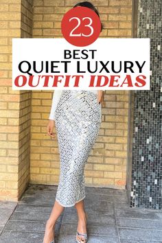 Save this pin for 23+ amazing quiet luxury outfit ideas to wear! If you want to wear summer quiet luxury outfits, winter quiet luxury outfits, fall quiet luxury outfits, spring quiet luxury outfits, casual quiet luxury outfits, or modest quiet luxury outfits, this post is a must-read. Tap to learn more about how to style quiet luxury fashion! Shiny Boots, Fashion Travel Outfit, Long Fitted Dresses, Black Turtleneck Sweater, White Maxi Skirts