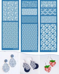 four different patterns and designs for earrings