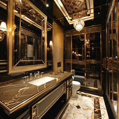 26 Bathroom Inspirations: Exploring the Blend of Modern Luxe and Classic Opulence Art Deco Elements, Intricate Designs, Art Deco Design, Modern Luxury, Art Deco Fashion, Luxury Design