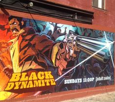 Black Dynamite Mural NYC Mass Appeal, Street Art Utopia, Mac Miller, Adult Swim, Animation Series, The Fool