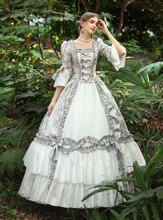 Fully lined corset in poly satin for extra comfort,Wide sleeves with additional large white shoelace decor,Corset with distinct zipper unit on side Blue Brocade Dress, Champagne Ball Gown, 18th Century Gown, Baroque Dress, Rococo Dress, Princess Prom Dresses, Brocade Dress, Gown Plus Size, Brocade Dresses