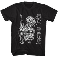 *Officially Licensed by American Classics* An officially licensed adult Iron Maiden shirt. All styles are made from 100% cotton.  This is the perfect shirt for any fan of the heavy metal band. ~Tag us and post a picture of you wearing this shirt on Instagram and receive a $5 discount on your next order~ @Buycoolshirts Care Information: Wash inside out and use cold water. Do NOT use bleach or iron over the decal. Iron Maiden T Shirt, Iron Maiden Shirt, Somewhere In Time, Design App, Iron Maiden, Band Shirts, Die Hard, Tour Shirt, Edgy Outfits