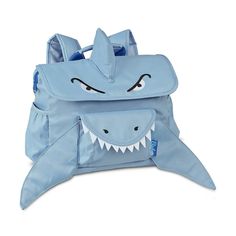 Description Our ferociously cute Shark Pack is perfect for preschooler with a carnivorous sense of style. Complete with flippers, a fin and the sharpest of teeth, this backpack also includes plenty of pockets to hold show-and-tell your underwater treasures. It’s an adorable way to take a bite out of style! Our designer backpacks bridge function and durability with fashion and fun! These Animal Packs are tough-built and specifically designed for kids’ unique measurements. Our patented horizontal Playful Outdoor Backpack, Shark Backpack, Sharks For Kids, Water Resistant Backpack, Animal Backpacks, Unique Backpacks, Cute Shark, Kids Backpack, Boys Backpacks