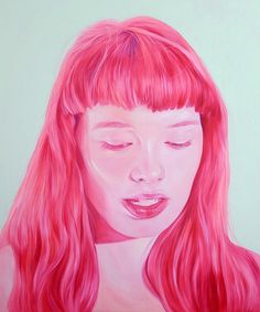 Monochromatic Portrait, Pink Portrait, Canadian Painters, Pop Art Girl, Painter Artist, Realistic Paintings, Colorful Portrait, Painting Inspo, Portrait Artist