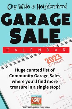 the garage sale calendar is open and ready to be posted on it's own page