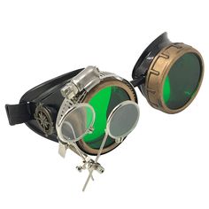 PRICES MAY VARY. ✔︎Handmade steampunk goggles by UMBRELLALABORATORY in the USA: These vintage Victorian style goggles with double magnifying eye loupes are an excellent addition to any cosplay, LARP, costume, rave, or convention outfit ✔︎Impeccable detail: The stunning emerald green lenses, sleek black finish and shining bronze compass rose design on either side keep you stylishly well-equipped ✔︎Customize your look: Wear them over your eyes, on your head, around your neck, rest them on the brim Compass Rose Design, Convention Outfits, Welding Goggles, Steampunk Goggles, Steampunk Victorian, Compass Design, Larp Costume, Green Lenses, Compass Rose