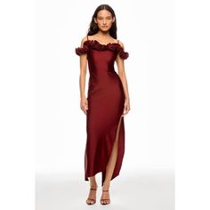 Red (80% Polyamide, 20% Elastane). Cocktail Dresses. Square Neck. Sleeveless. Pull on. Shoulder to hemline length: 57.5". Imported. Rent The Runway, Cocktail Dresses, Ruffle Dress, Square Neck, Cocktail Dress, Square, Red, Dresses