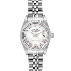 Rolex Datejust Mother of Pearl Dial Steel White Gold Ladies Watch 79174 | SwissWatchExpo Rolex Usa, Rolex Watches Women, Rolex Women, Date Calendar, Diamond Watch, Ladies Watch