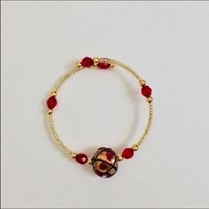 Bracelet Was Made Using Memory Wire So It’ll Stretch To Fit You Wrist. See Pictures For Approximate Measurements When It’s Not Stretched. Have A Question Leave It In The Comments, Gold Beaded Bracelet, Gold Bead Bracelets, Memory Wire, A Question, Jewelry Handmade, Gold Beads, Womens Jewelry Bracelets, Red Gold, Beaded Bracelet