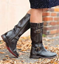 Mid Height Boots, Bed Stu, Black Boots Tall, Tall Leather Boots, Rounded Toe Boots, Wide Calf Boots, Classic Boots, Wide Calf, Cheap Fashion