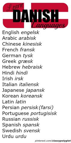 an english language poster with the names of different languages in red, white and black