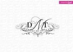 the letter d and t with swirl designs