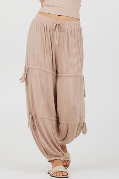 The Nude Wide Rib Loose Fit Tie Pants features: Adjustable drawstring waistband Drawstring tie details Jogger Boho Free People, Boho Bandeau, Tie Pants, Nude Outfits, Brides Babes, Rompers For Kids, Home Run, Black Joggers, Midi Maxi Dress