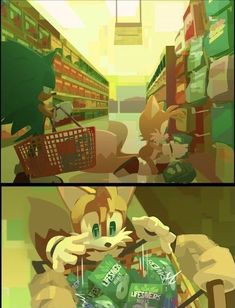 an image of a cat in the grocery store with money and soda cans on it