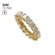 in stock White Princess, Eternity Band Ring, Gold Band Ring, Branded Gifts, Eternity Band, Eternity Bands, Princess Cut, Band Ring, Rhodium Plated