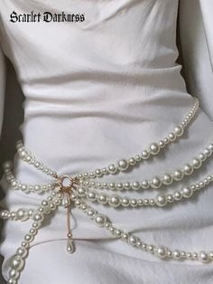 Madam Butterfly's Pearl Waist Chain قلادات متدلية, Y2k Jewelry, Body Chains, Gelang Manik, Belly Chain, Waist Chain, Chain Belt, Body Chain Jewelry, Beaded Bags