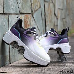 Olivia Mark - Multi-functional Shoes with Lateral Deformation, Four Wheels, Dual-purpose Roller Skates, Double-row Power Walking Shoes, Dry Ice Skates Power Walking, Roller Shoes, Dry Ice, Ice Skates, Kids Birthday Gifts, Roller Skates, Parkour, Birthday Gifts For Girls, Walking Shoes