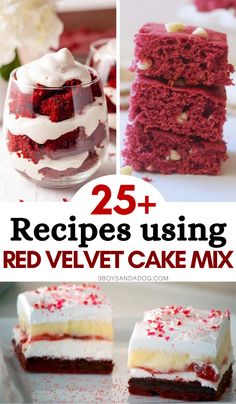 red velvet cake mix with white frosting and sprinkles in the middle