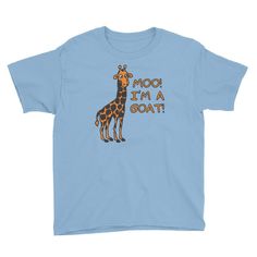 Moo, I'm A Goat T-Shirt (Kids) – NoiseBot.com A Goat, Graphic Quotes, Kids Sale, Animal Tshirt, Text Style, Funny Animal, Casual Elegance, Personalized T Shirts