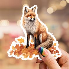 Introducing our vibrant and playful Fox Sticker! This charming sticker features a beautifully detailed illustration of a fox, capturing its graceful and curious nature. Crafted with high-quality materials, the Fox Sticker boasts a stunning color palette, ensuring it will instantly catch the eye and add a touch of whimsy to any surface. Whether you choose to adorn your laptop, water bottle, or notebook, this adhesive masterpiece is designed to bring joy and creativity to your everyday life. Let t Fox Laptop Wallpaper, Fox Stickers, Fox Decals Vinyls, Autumn Fox Illustration, Enamel Pins Fox, Fox Spirit, Fox Lover, Nature Stickers, Phone Stickers