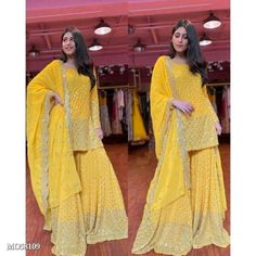 Yellow Sharara Suits, Variable Type, Anarkali Suits Designer, Bollywood Suits, Dupatta Style, Salwar Suits Party Wear