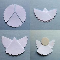 four different types of paper angel wings