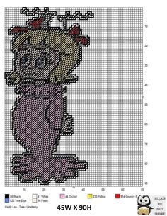 a cross stitch pattern with an image of a cartoon character