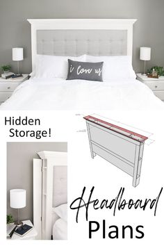 the headboard plans for this modern bedroom makeover