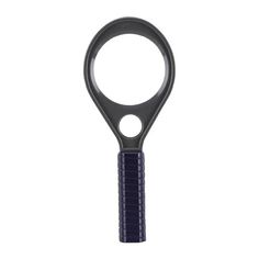 a magnifying glass with a black handle on a white background, isolated for use in web design